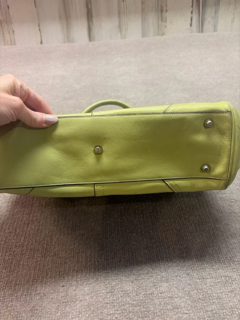 Coach Green Leather Satchel Shoulder Bag Soho Hampton Style Horsebit Purse - Picture 3 of 7